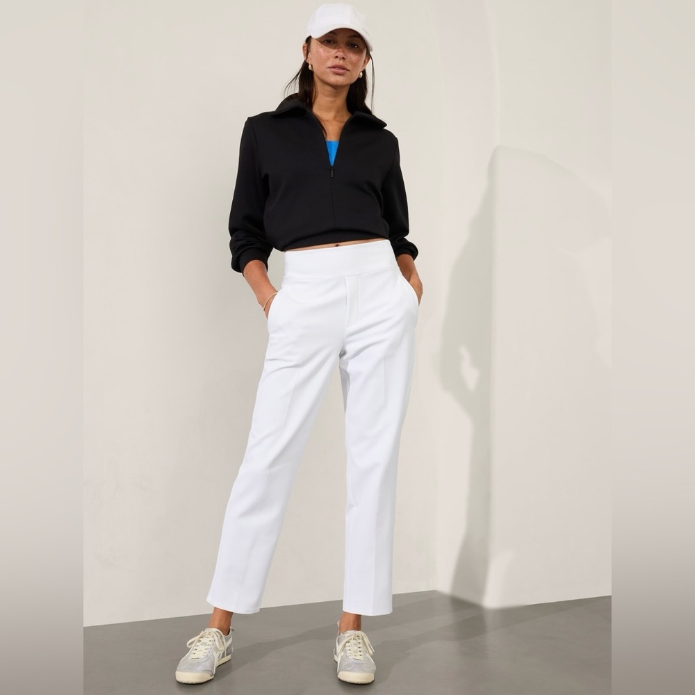 Athleta White Cropped Straight-Leg Pants